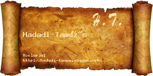 Hadadi Tamás névjegykártya